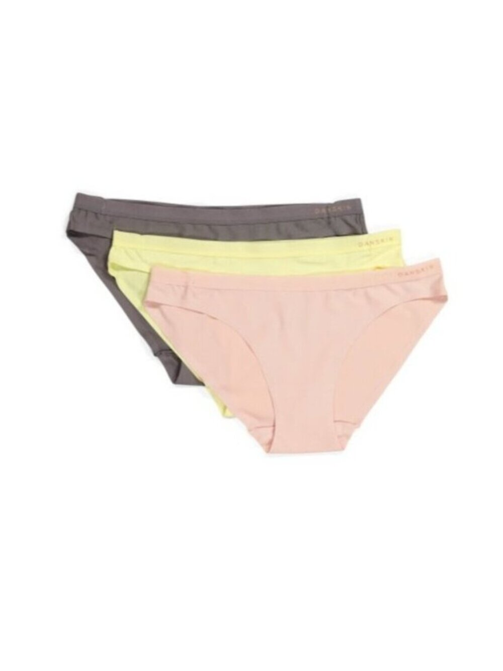 3pk DANSKIN Laser Lingerie bikini panties Sz Medium pink yellow grey NWT